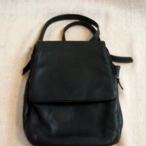 Tignanello Black Leather Backpack